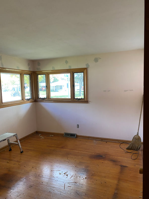 in progress of renovating a room in a house